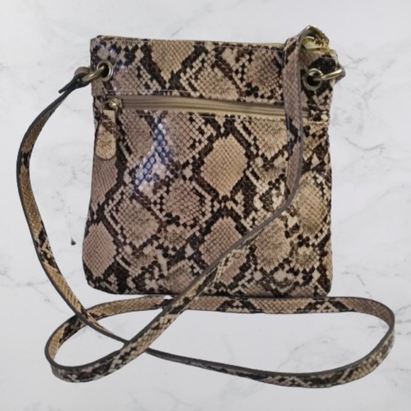 Nicole Miller New York Faux Python Snake Skin Cross Body Purse - With Tags - Picture 2 of 3